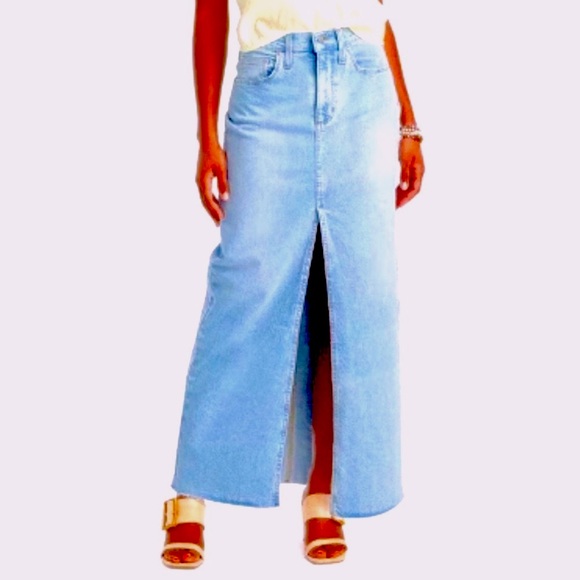 Denim Maxi Skirt Light Wash by Universal Thread - Picture 1 of 9